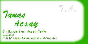 tamas acsay business card