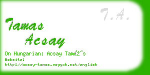 tamas acsay business card